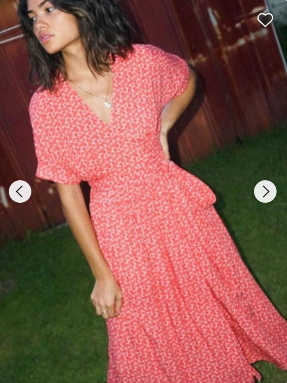 Urban Outfitters Red Floral Wrap Midi Dress